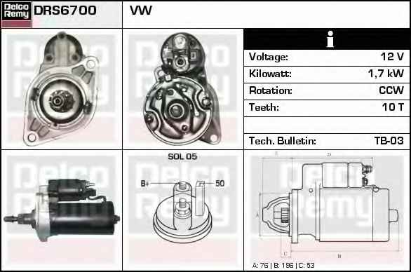 DELCO REMY DRS6700