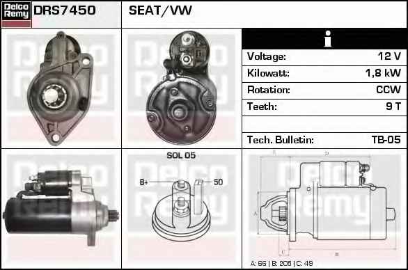 DELCO REMY DRS7450N